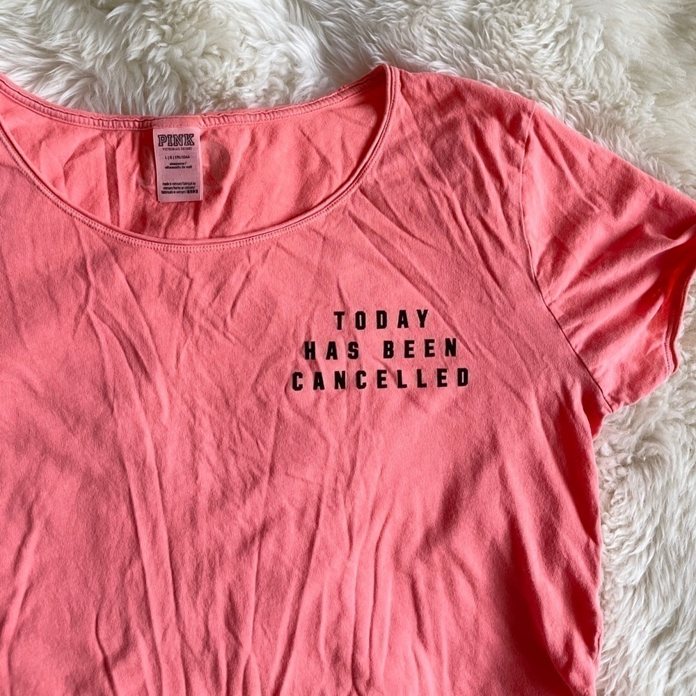 Pink Victorias Secret Cropped Today Has Been Cancelled Top L